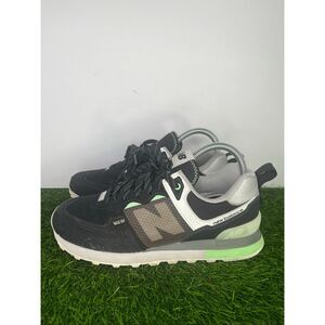 New Balance 574 Women Sneaker Size 8.5 Black Green Lace Up Gorpcore Athletic